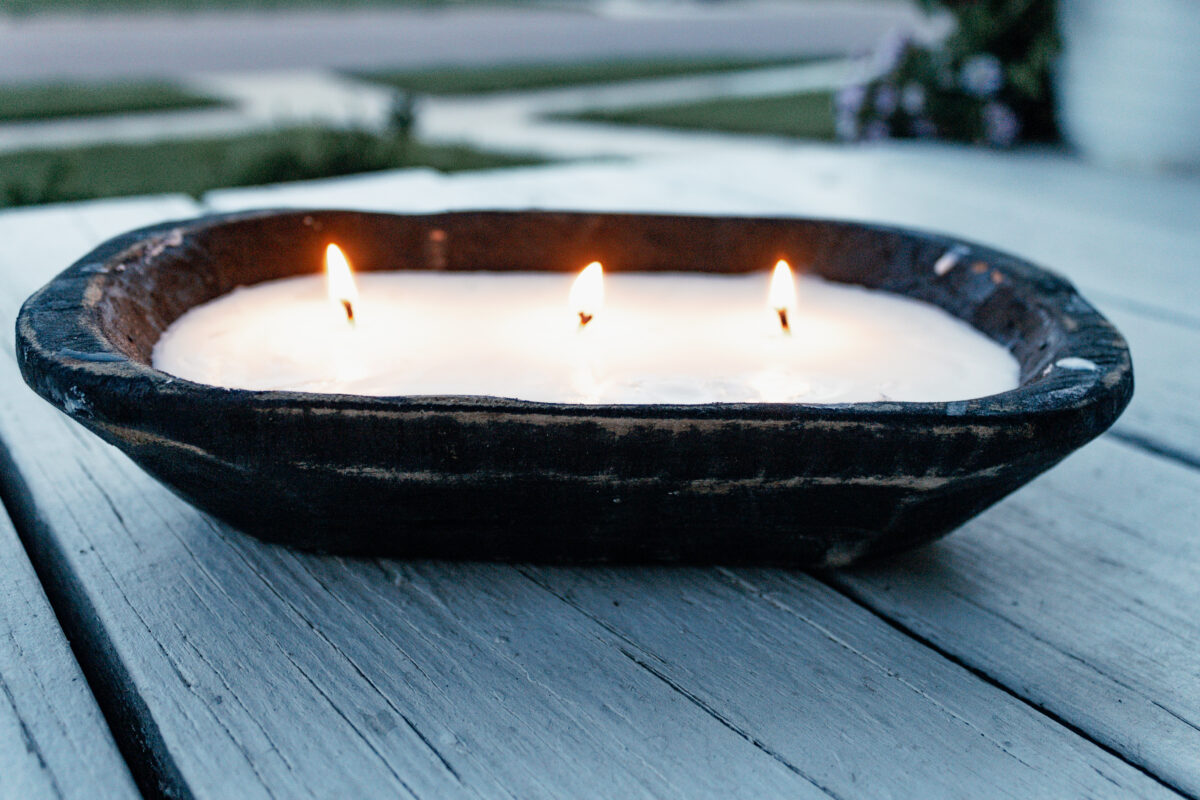 Black Dough Bowl Candle 16 Oz DIVINE OIL CO